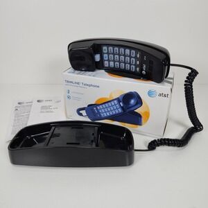 AT&T 210‎ Trimline Slimline Phone Black Corded Landline Push Button Tone/Pulse